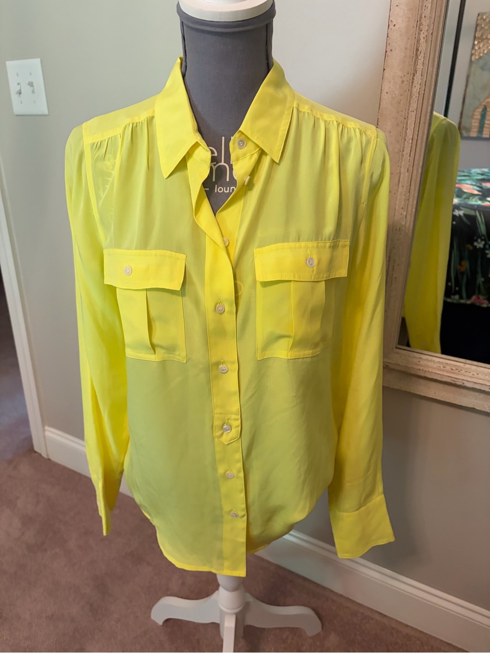 J. Crew Neon Yellow Button-Down Shirt